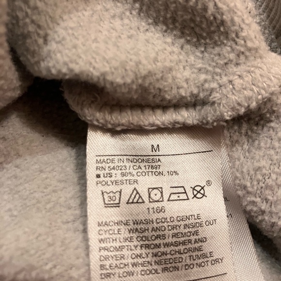 Old Navy Fleece Full Zip Hoodie Gray Sweatshirt Drop Shoulder - Picture 4 of 7